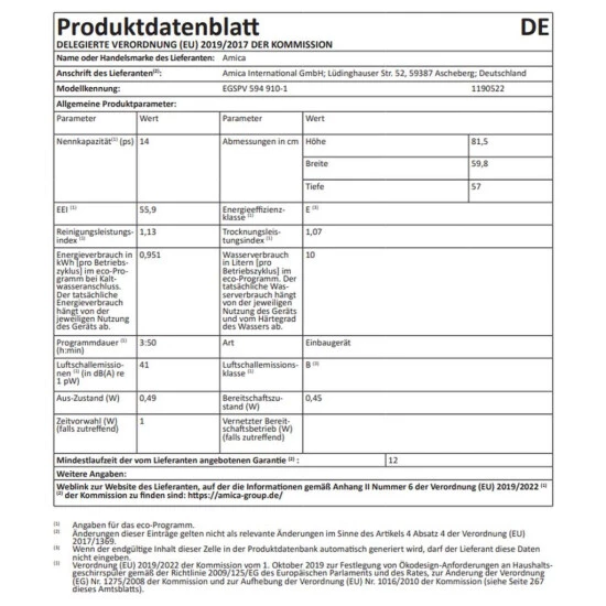 Aktion 👍 Amica EGSPV 594 910 Geschirrspüler 60 Cm - Edelstahl-Optik 🔥 3 Aktion 👍 Amica EGSPV 594 910 Geschirrspüler 60 Cm - Edelstahl-Optik 🔥 – Bild 3