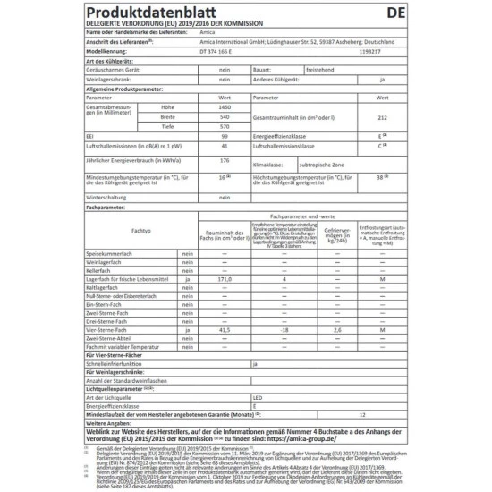 Rabatt 🎁 Amica DT 374 166 E Kühl-/Gefrierkombination 144cm LED-Beleuchtung 💯 4 Rabatt 🎁 Amica DT 374 166 E Kühl-/Gefrierkombination 144cm LED-Beleuchtung 💯 – Bild 4