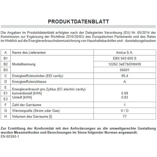 Blitzangebot ❤️ Amica EBX 943 600 E, Einbaubackofen, X-type Design, Edelstahl, 77 L XXL-Großraumbackofen,, Energieeffizienzklasse A 🧨 4 Blitzangebot ❤️ Amica EBX 943 600 E, Einbaubackofen, X-type Design, Edelstahl, 77 L XXL-Großraumbackofen,, Energieeffizienzklasse A 🧨 – Bild 4
