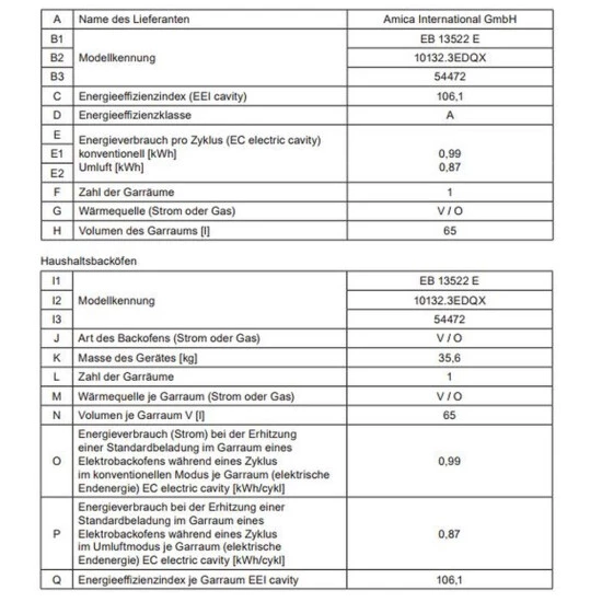Bester Verkauf 👍 Amica EB13522E E-E.Backofen EB 13522 E 🌟 7 Bester Verkauf 👍 Amica EB13522E E-E.Backofen EB 13522 E 🌟 – Bild 7