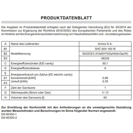Brandneu 🔥 Amica SHC 904 100 W Elektro-Standherde - Weiß 🌟 4 Brandneu 🔥 Amica SHC 904 100 W Elektro-Standherde - Weiß 🌟 – Bild 4