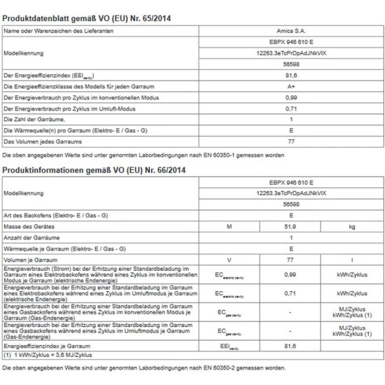 Budget ⭐ Amica EBPX 946 610 E, Pyrolyse-Einbaubackofen, X-type Design, Edelstahl, 77 L XXL-Großraumbackofen, OpenUp Türöffnung, Odor-Catalyst, Energieeffizienzklasse A+ 🥰 9 Budget ⭐ Amica EBPX 946 610 E, Pyrolyse-Einbaubackofen, X-type Design, Edelstahl, 77 L XXL-Großraumbackofen, OpenUp Türöffnung, Odor-Catalyst, Energieeffizienzklasse A+ 🥰 – Bild 9