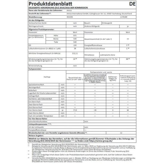 Am billigsten ✔️ Amica EGS 16163 Einbau-Gefrierschrank, 77 L, 88er Nische, Schlepptür-Technik ⭐ 6 Am billigsten ✔️ Amica EGS 16163 Einbau-Gefrierschrank, 77 L, 88er Nische, Schlepptür-Technik ⭐ – Bild 6