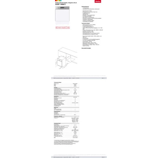 Coupon 💯 Amica EGSP 14696 E Geschirrspüler 60 Cm - Edelstahl 😀 5 Coupon 💯 Amica EGSP 14696 E Geschirrspüler 60 Cm - Edelstahl 😀 – Bild 5