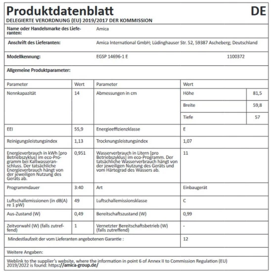 Coupon 💯 Amica EGSP 14696 E Geschirrspüler 60 Cm - Edelstahl 😀 7 Coupon 💯 Amica EGSP 14696 E Geschirrspüler 60 Cm - Edelstahl 😀 – Bild 7