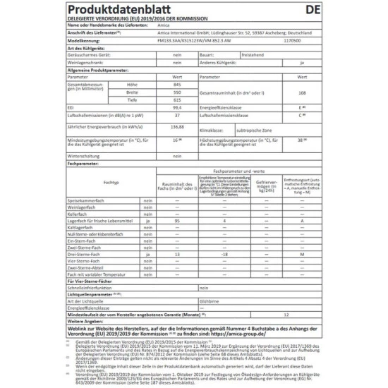Neu 😉 Amica KS 15123 W - Freestanding (placement) - Weiß - Rechts - Glas - 106 L - ST 🤩 7 Neu 😉 Amica KS 15123 W - Freestanding (placement) - Weiß - Rechts - Glas - 106 L - ST 🤩 – Bild 7
