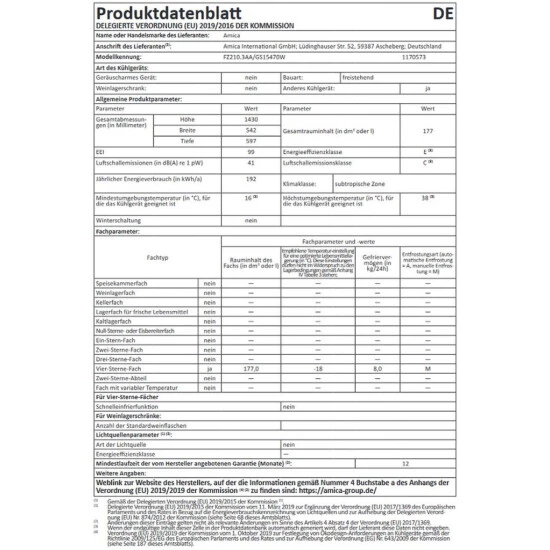 Besorgen 😍 Amica Gefrierschrank GS 15470 W (168kWh) 😍 6 Besorgen 😍 Amica Gefrierschrank GS 15470 W (168kWh) 😍 – Bild 6