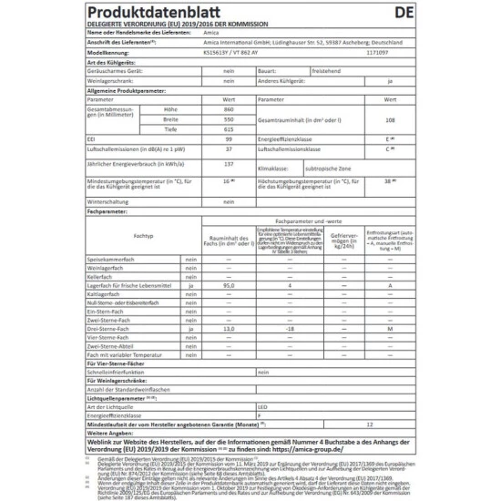 Besorgen ✨ Amica KS 15613 Y, Kühlschrank Mit Gefrierfach Im Retro Design, 85 Cm Höhe, Honey Yellow, 😉 5 Besorgen ✨ Amica KS 15613 Y, Kühlschrank Mit Gefrierfach Im Retro Design, 85 Cm Höhe, Honey Yellow, 😉 – Bild 5