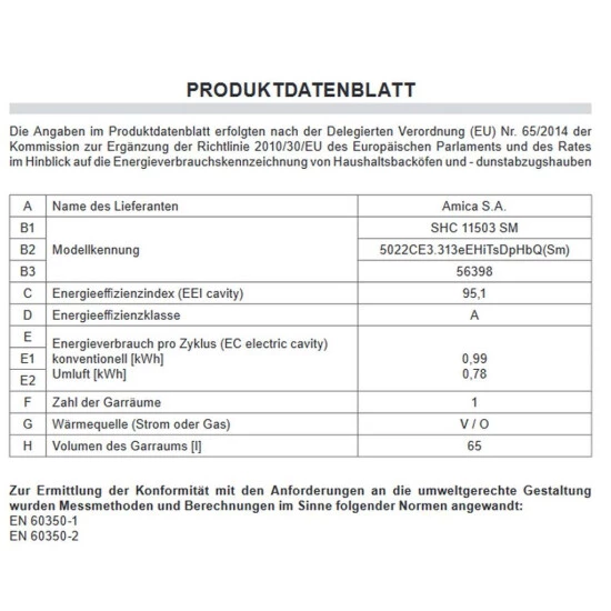 Großhandel 🛒 Amica - SHC11503SM - Standherd - Schwarz - 50 Cm 😍 3 Großhandel 🛒 Amica - SHC11503SM - Standherd - Schwarz - 50 Cm 😍 – Bild 3
