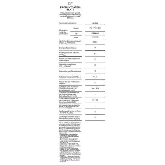 Besorgen 🎉 Amica FH 17161-1 E, Flachschirmhaube, Teleskophaube, 60 Cm, Edelstahl Front, Max. Gebläseleistung 429 M³h, Energieeffizienzklasse D ⌛ 4 Besorgen 🎉 Amica FH 17161-1 E, Flachschirmhaube, Teleskophaube, 60 Cm, Edelstahl Front, Max. Gebläseleistung 429 M³h, Energieeffizienzklasse D ⌛ – Bild 4