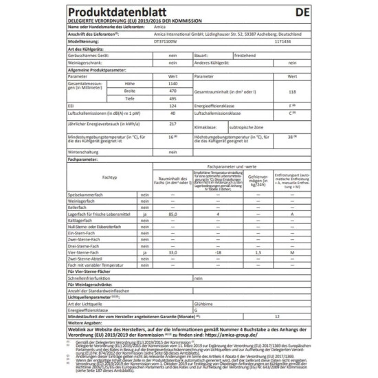 Coupon ❤️ Amica - DT 371 100 W - Kühl-Gefrierkombination - Weiß 🎉 5 Coupon ❤️ Amica - DT 371 100 W - Kühl-Gefrierkombination - Weiß 🎉 – Bild 5