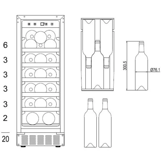 Angebote ❤️ Amica WK 341 115 S, Weinkühler Mit Kompressor, Freistehend, 20 Flasche(n), G, Innenbeleuchtung, Schwarz ⭐ 7 Angebote ❤️ Amica WK 341 115 S, Weinkühler Mit Kompressor, Freistehend, 20 Flasche(n), G, Innenbeleuchtung, Schwarz ⭐ – Bild 7