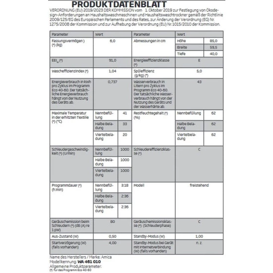 Bester Verkauf 😍 Amica - WA 461 010 - Waschmaschine - 6 Kg ❤️ 3 Bester Verkauf 😍 Amica - WA 461 010 - Waschmaschine - 6 Kg ❤️ – Bild 3