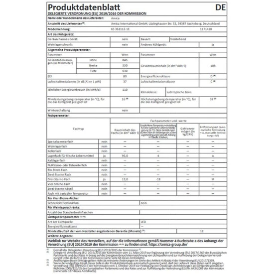 Aktion ❤️ Amica - KS 361112-1E - Kühlschrank Mit Gefrierfach - Edelstahloptik 🎉 4 Aktion ❤️ Amica - KS 361112-1E - Kühlschrank Mit Gefrierfach - Edelstahloptik 🎉 – Bild 4