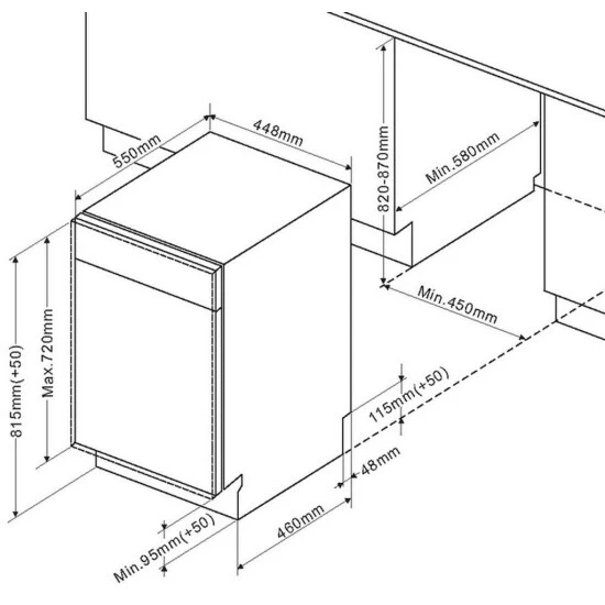 Budget 👏 Amica - EGSPV 580 910 - Vollintegrierbarer Einbau-Geschirrspüler - 45 Cm - ⌛ 2 Budget 👏 Amica - EGSPV 580 910 - Vollintegrierbarer Einbau-Geschirrspüler - 45 Cm - ⌛ – Bild 2