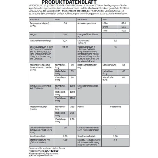 Besorgen 🤩 Amica - WA 462 010 - Waschmaschine - Raumsparmodel - 6 Kg 🧨 3 Besorgen 🤩 Amica - WA 462 010 - Waschmaschine - Raumsparmodel - 6 Kg 🧨 – Bild 3