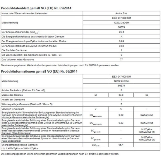 Coupon ✔️ Amica EBX 947 600 SM Backöfen - Matt Schwarz ✔️ 4 Coupon ✔️ Amica EBX 947 600 SM Backöfen - Matt Schwarz ✔️ – Bild 4