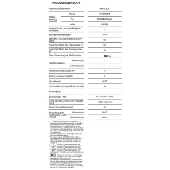 Neu 🌟 Amica KGC 388 100 E - Kühl-/Gefrierkombination, 180 Cm, Edelstahloptik, 264 Liter, 🎁 5 Neu 🌟 Amica KGC 388 100 E - Kühl-/Gefrierkombination, 180 Cm, Edelstahloptik, 264 Liter, 🎁 – Bild 5